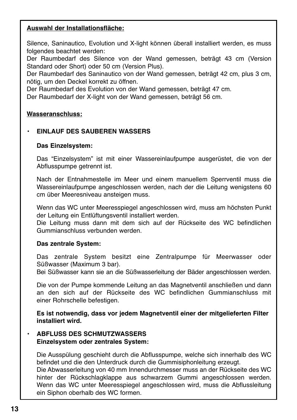 Aufstellungs und gebrauchsanleitung | Thetford Tecma X-Light User Manual | Page 14 / 28