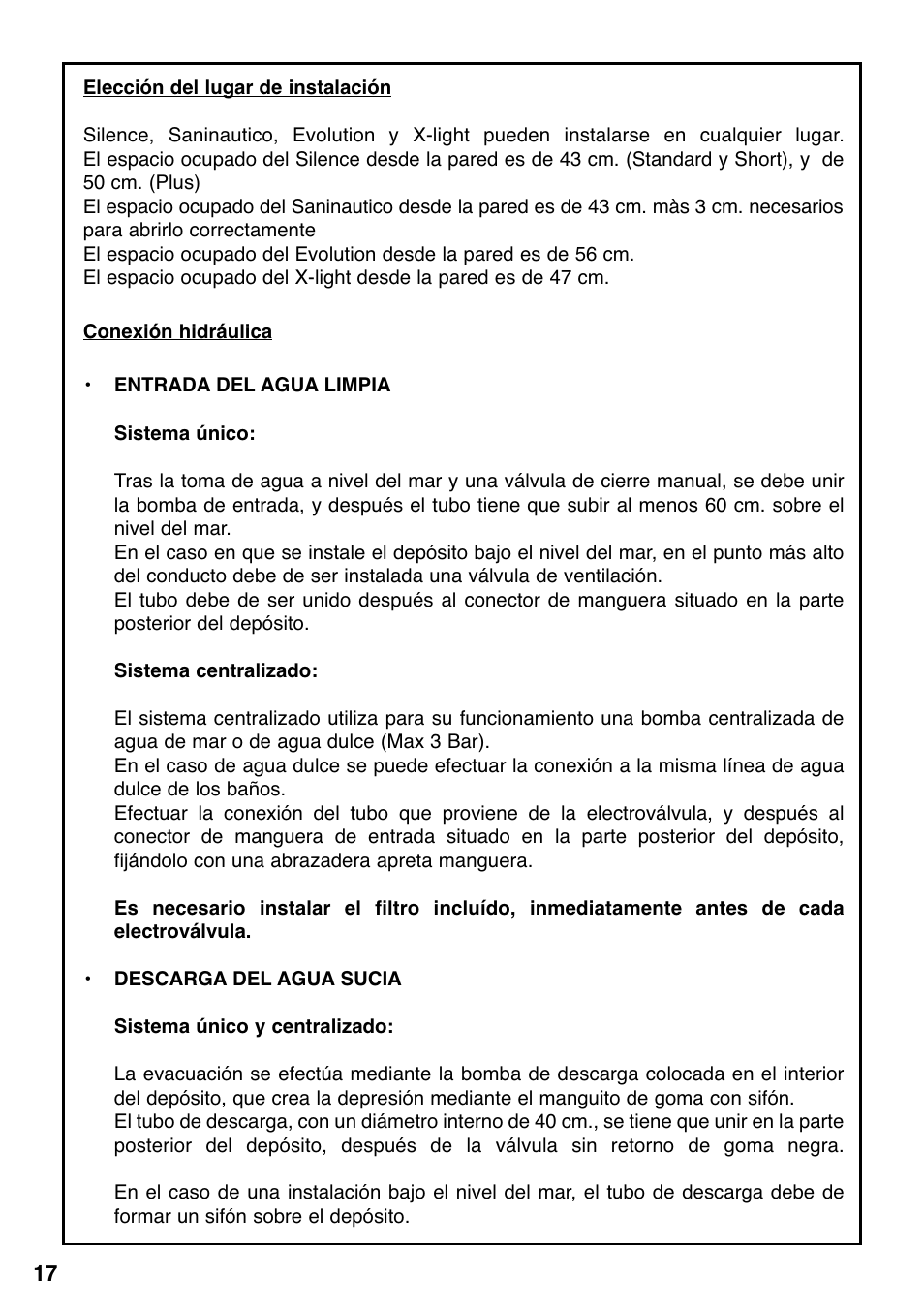 Instrucciones de intalacion y uso | Thetford Tecma X-Light User Manual | Page 18 / 28