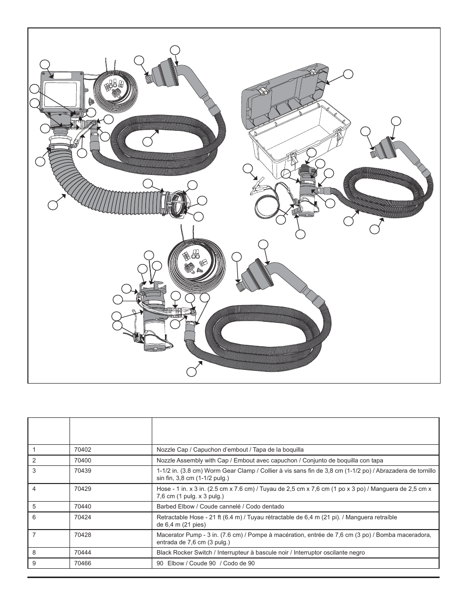 Service kits/jeux de pièce/juegos de servicio | Thetford SaniConTri User Manual | Page 12 / 14