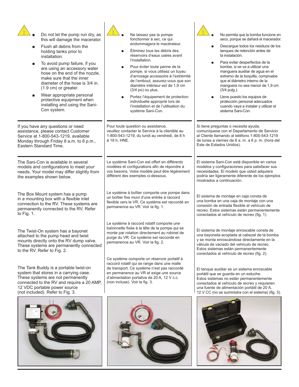 Questions, Preguntas, Des questions | Sani-con system models, Modelos del sistema sani-con, Modèles de système sani-con | Thetford SaniConTri User Manual | Page 2 / 14
