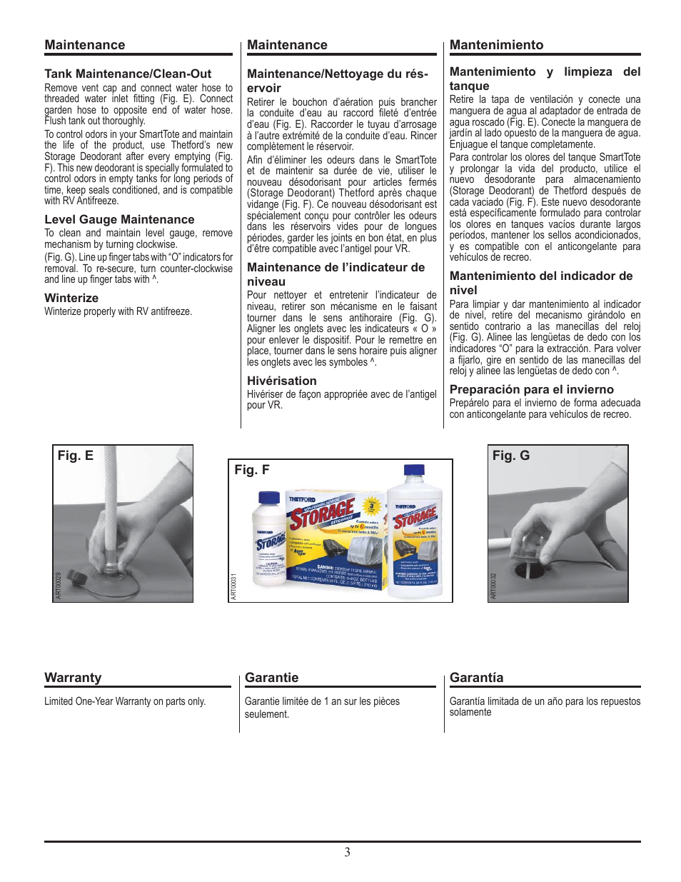 Thetford SmartTotes User Manual | Page 3 / 4