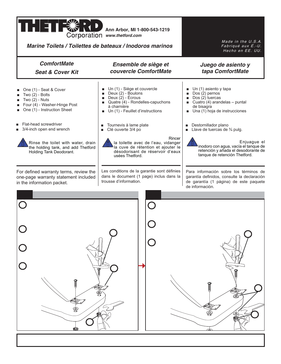 Thetford 41191A Seat & Cover User Manual | 1 page