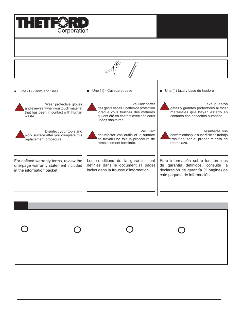 Thetford 41190A Base & Bowl User Manual | 2 pages