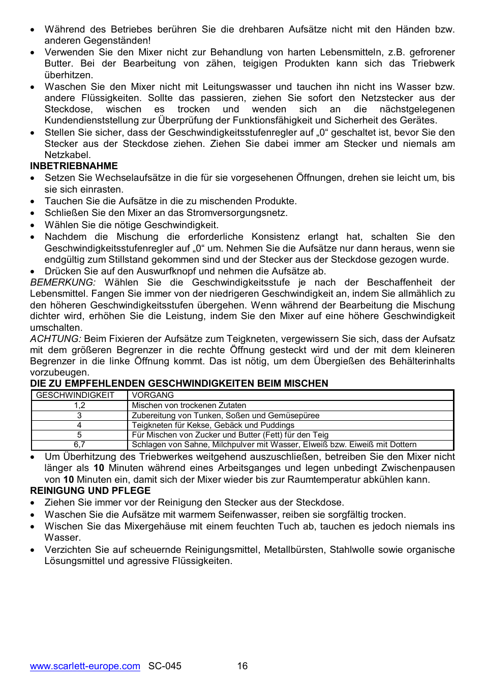 Scarlett SC-045 User Manual | Page 16 / 16