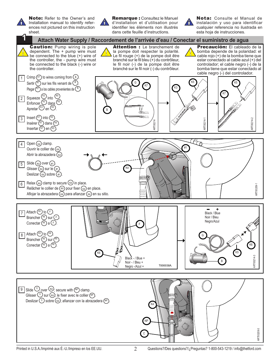 Thetford 38861 Raw Water Fitting Kit User Manual | Page 2 / 2