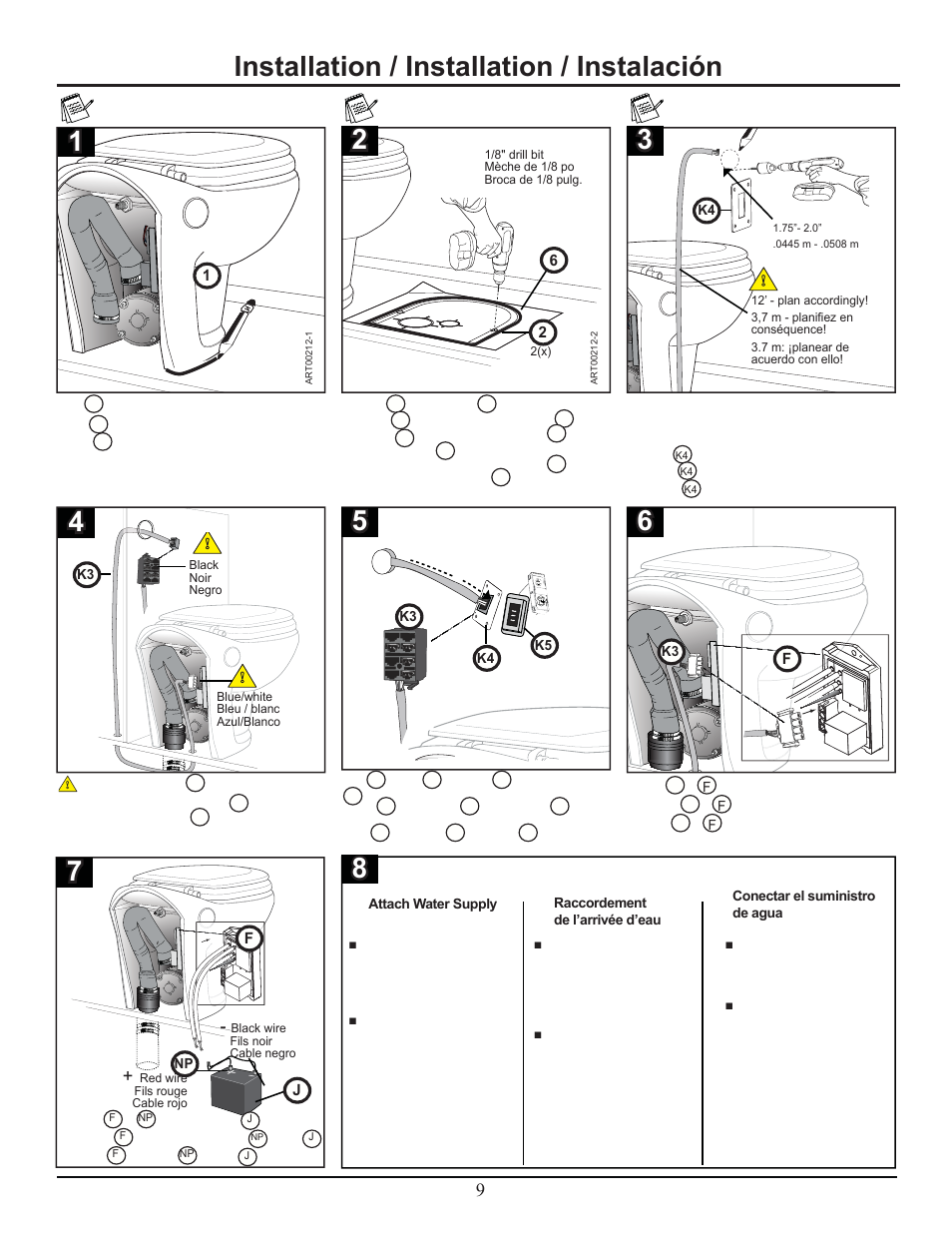 Installation / installation / instalación, Remarque | Thetford Tecma Easy Fit Eco User Manual | Page 9 / 15