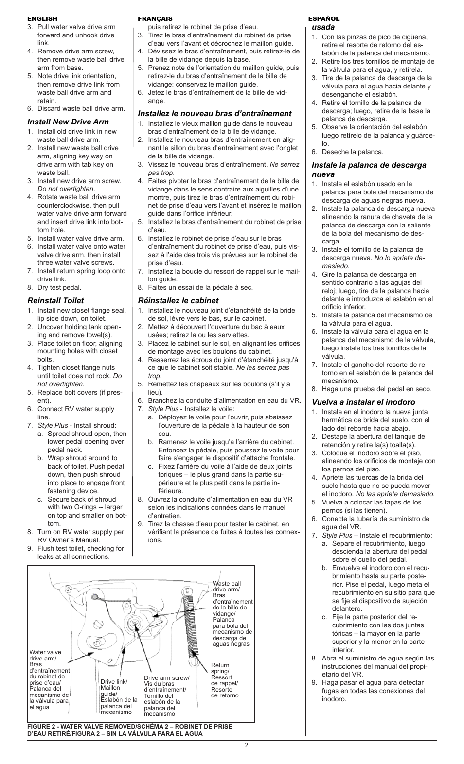 Thetford 34102 - Waste Ball Drive Arm User Manual | Page 2 / 2