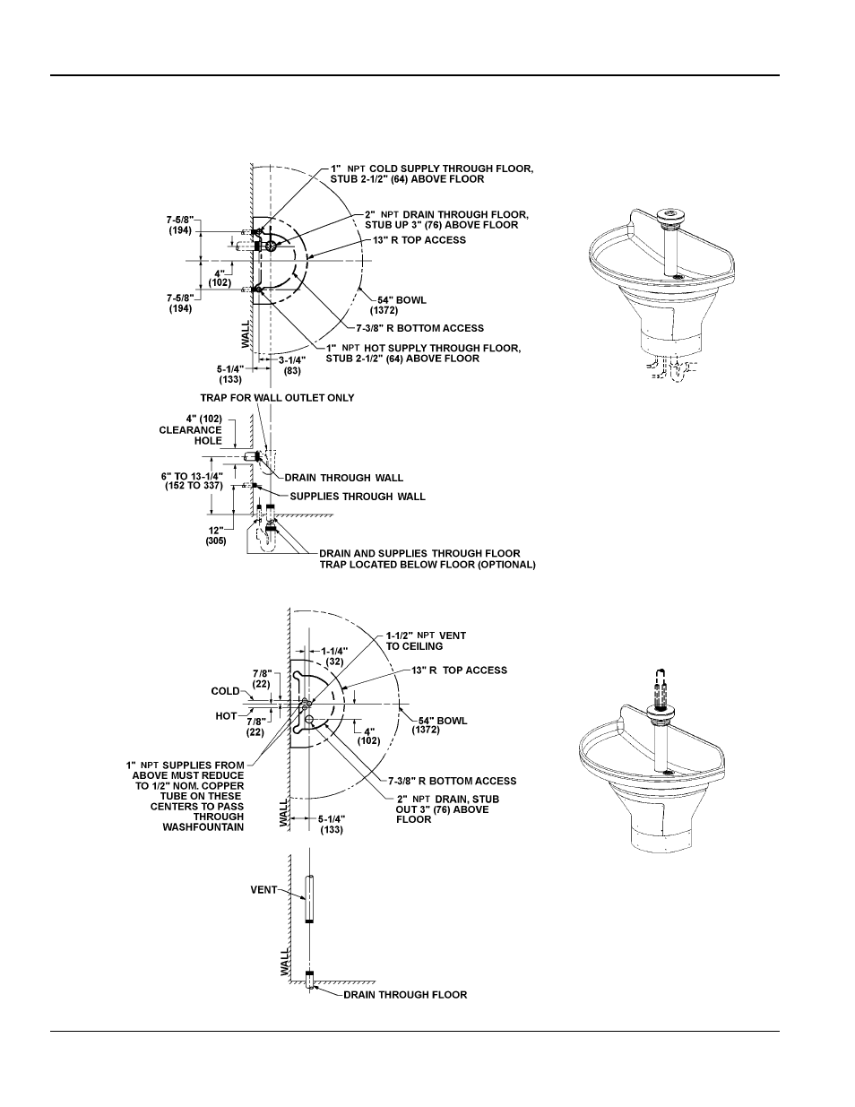 Rough-in specifications, Type a drain, Type b drain | Bradley Smoker Terreon TDB3104 User Manual | Page 6 / 29