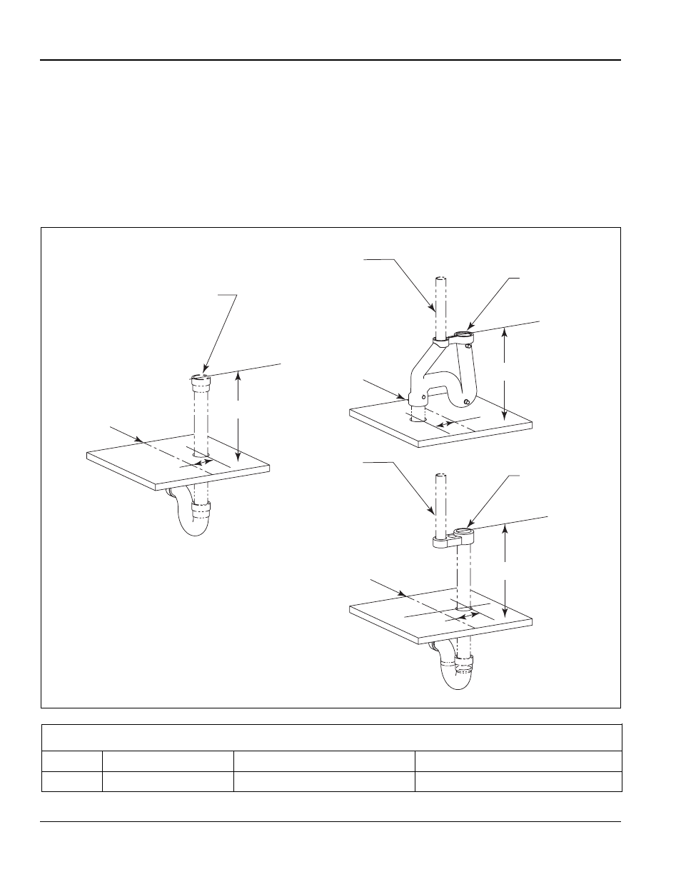 Installation instructions, Table 1 — “b” trap dimensions, Step 1: installing the drain | Bradley Smoker Terreon TDB3104 User Manual | Page 8 / 29