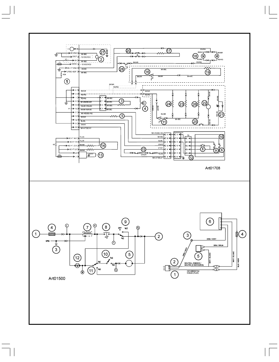 Graphic art01708, Graphic art01500 | Thetford 1200 Series Without Cooling Unit Sensing Capabilities User Manual | Page 19 / 19