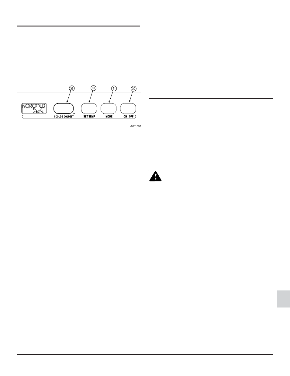 Operating the refrigerator controls, Ice maker (optional) | Thetford 1200 Series AC With Cooling Unit Sensing Capabilities User Manual | Page 7 / 16