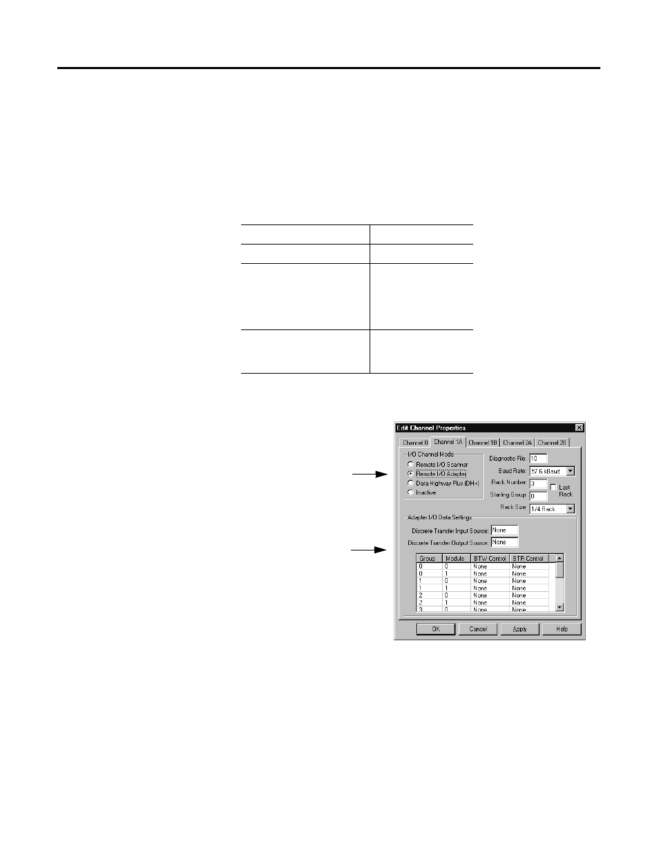 Specify an adapter channel’s communication rate, Address, and rack size -3 | Rockwell Automation 1785-Lxxx Enhanced and Ethernet PLC-5 Programmable Controllers User Manual | Page 101 / 388