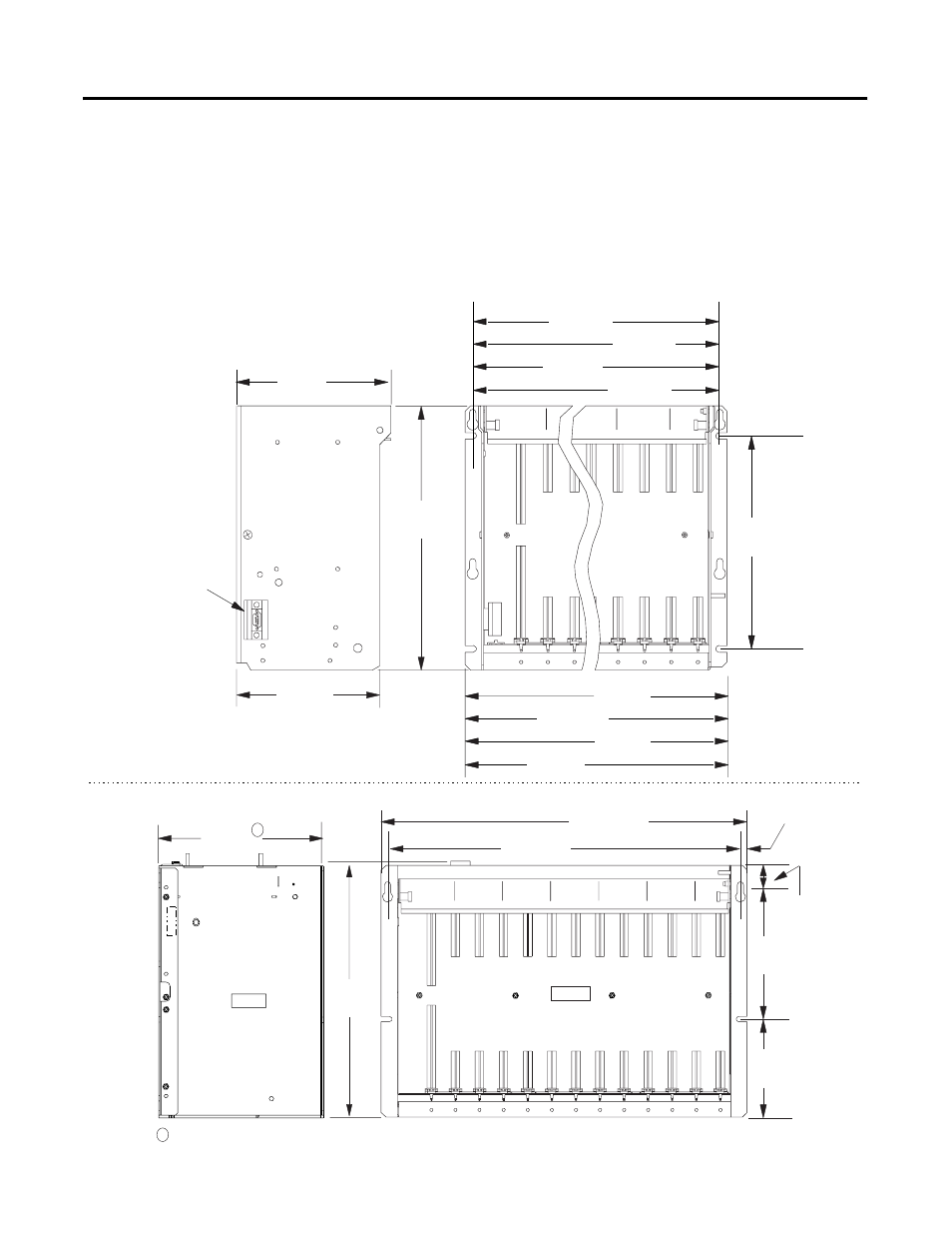 Laying out your backpanel spacing, Laying out your backpanel spacing -5, Chassis dimensions (series b) -5 | Rockwell Automation 1785-Lxxx Enhanced and Ethernet PLC-5 Programmable Controllers User Manual | Page 41 / 388