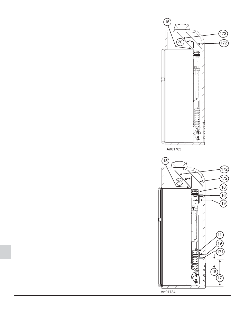 Offset vertical enclosures | Thetford 1210 Series AC - Through 09/07 User Manual | Page 10 / 19