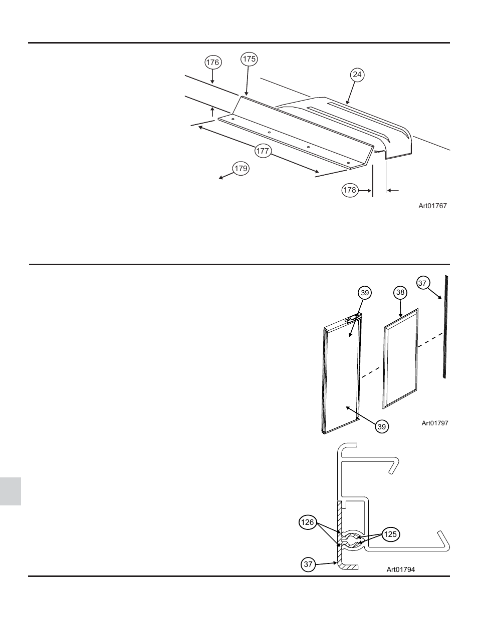 Install an air deflector (optional), Install decorative door panels (non-metal doors) | Thetford 1210 Series AC - Through 09/07 User Manual | Page 14 / 19