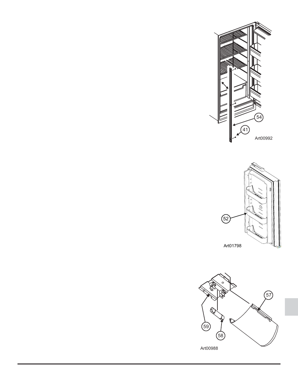 Door bins, Adjustable shelves, Interior light | Door alarm | Thetford 1210 Series AC - Through 10/26/06 User Manual | Page 7 / 18