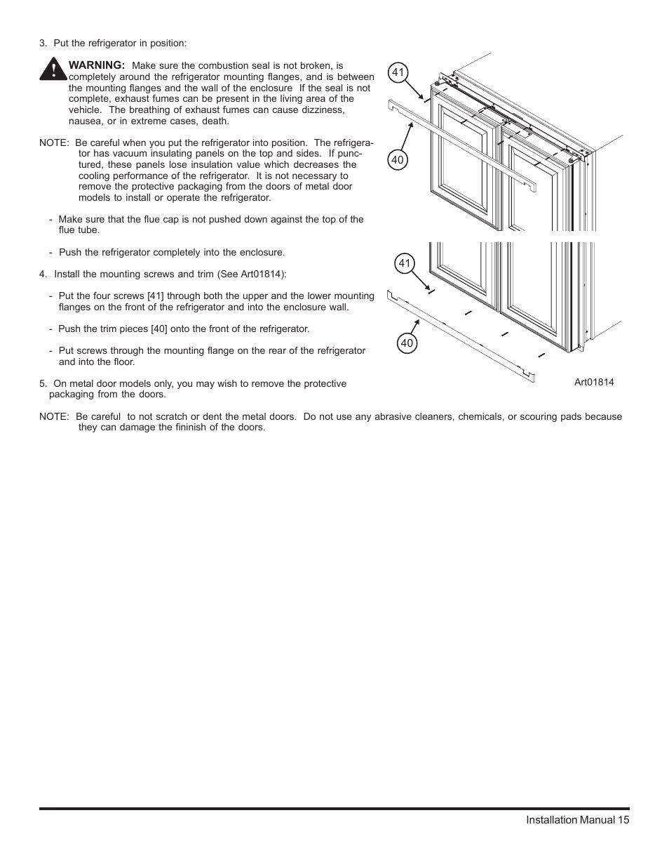 Thetford 2117 Series Installation Manual User Manual | Page 15 / 22