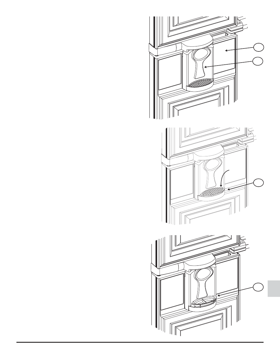 Water dispenser shut off, Task light, Drain grid and drip cup | Thetford 2117 Series Water Dispenser User Manual | Page 3 / 10