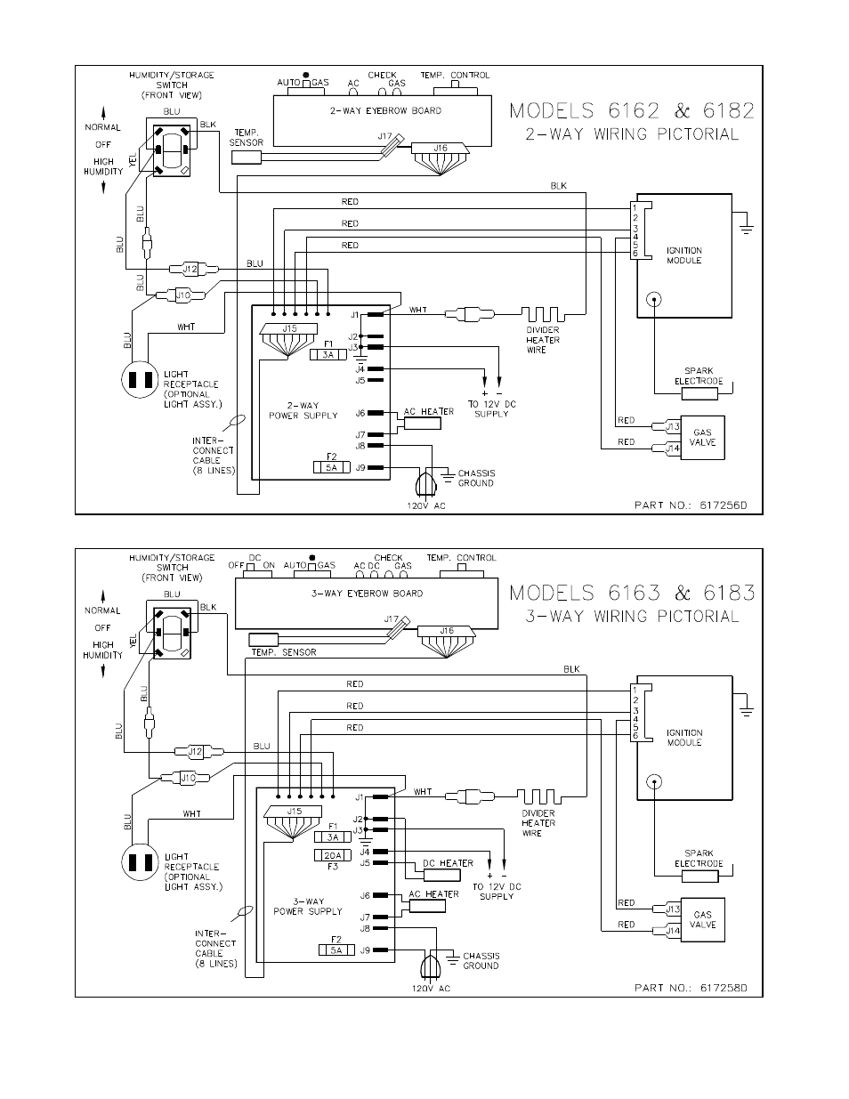Wiring pictorials | Thetford 6100 Series User Manual | Page 22 / 25