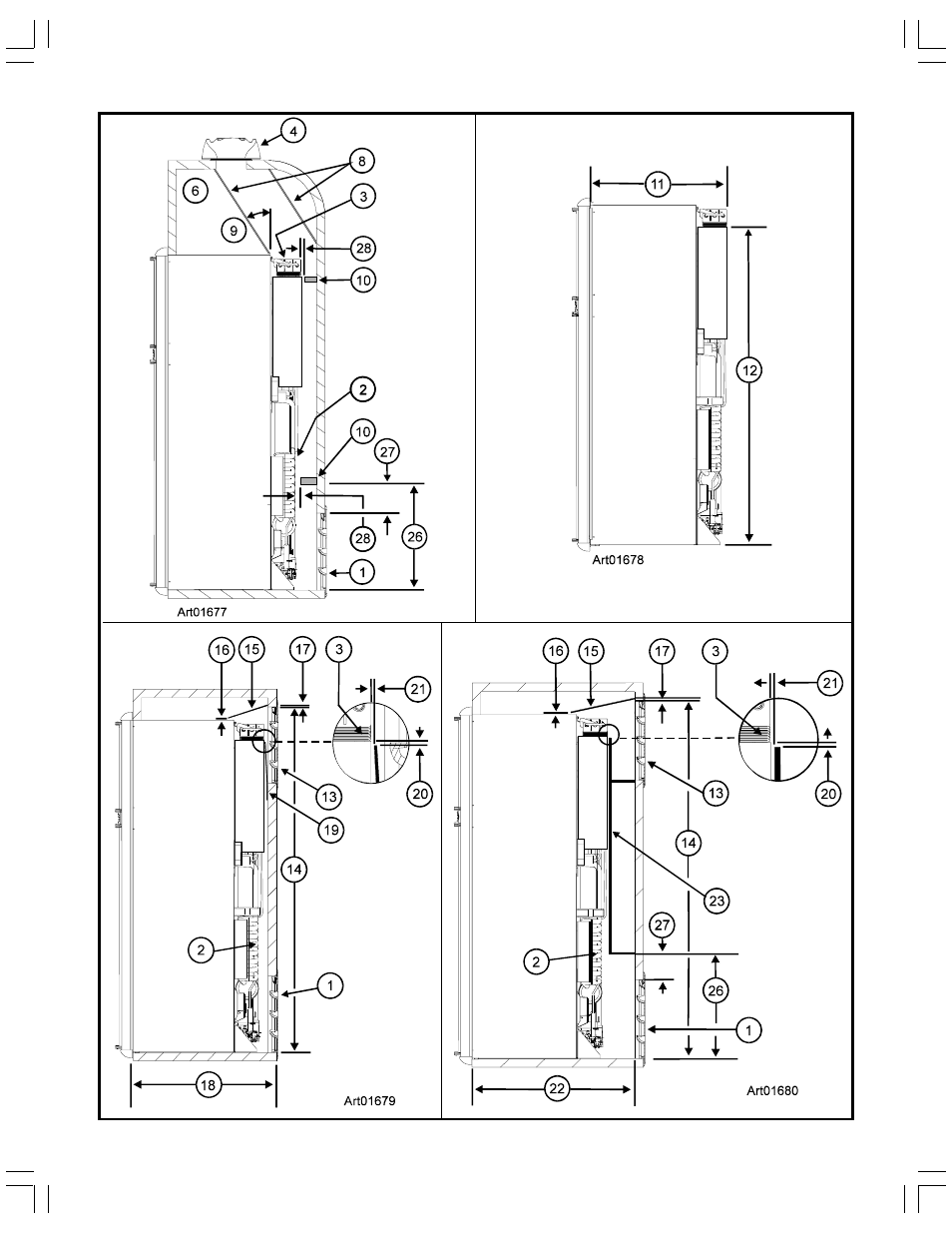 Graphic art01677, Graphic art01678, Graphic art01679 | Graphic art01680 | Thetford N1095 Series Installation Manual - 8/2/04 - 2/20/06 User Manual | Page 16 / 19