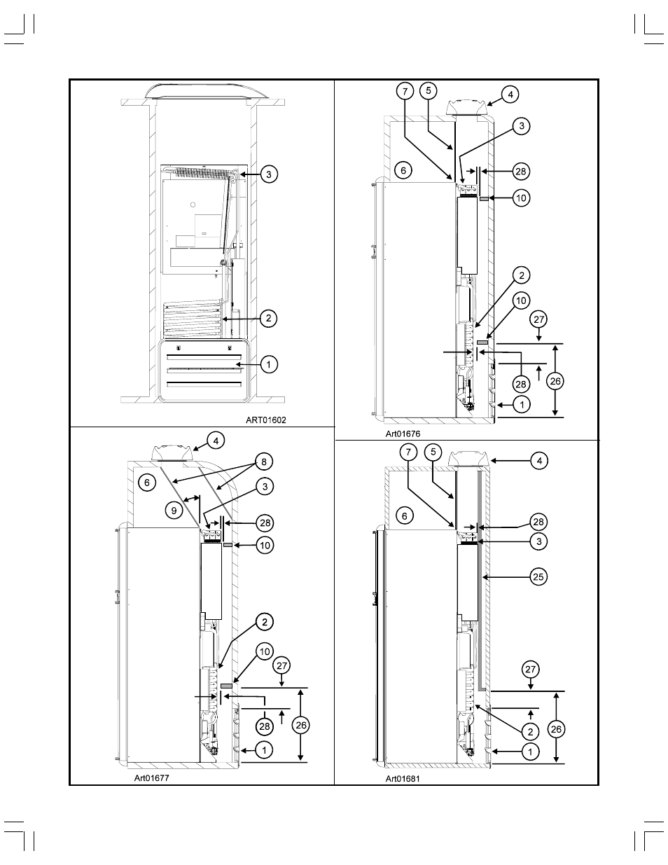 Graphic art01602, Graphic art01676, Graphic art01677 | Thetford N1095 Series Installation Manual - Through 8/2/04 User Manual | Page 12 / 16