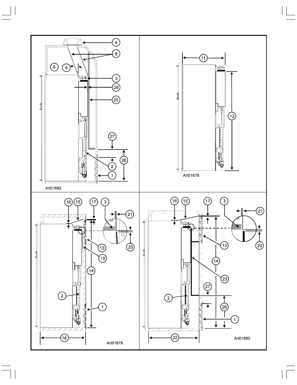 Graphic art01682, Graphic art01678, Graphic art01679 | Graphic art01680 | Thetford N1095 Series Installation Manual - Through 8/2/04 User Manual | Page 13 / 16