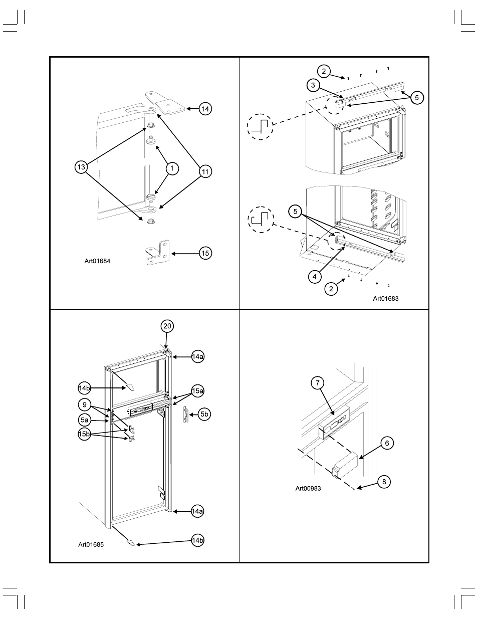 Graphic art01684, Graphic art01683, Graphic art00983 | Graphic art01685 | Thetford N1095 Series Installation Manual - Through 8/2/04 User Manual | Page 14 / 16