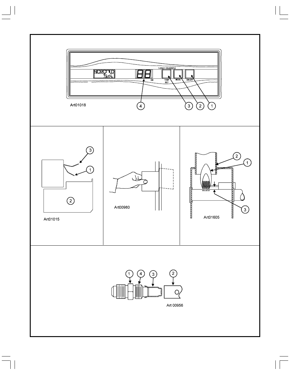 Graphic art01018, Graphic art01015, Graphic art00980 | Graphic art01605, Graphic art00956 | Thetford N1095 Series Owners Manual - Through 2/20/06 User Manual | Page 18 / 20