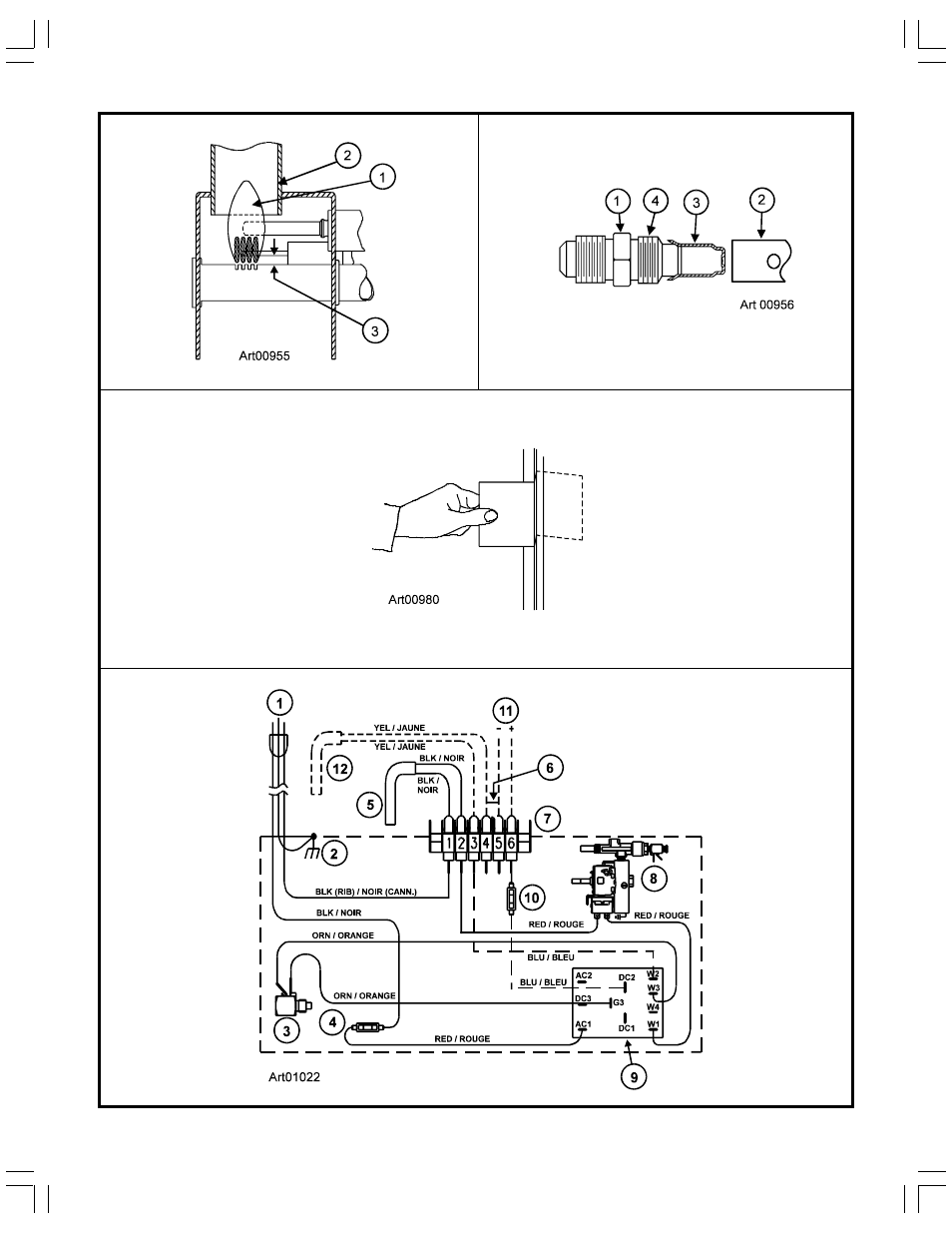 Art00980, Art00955, Art00956 | Art01022 | Thetford N260 Series User Manual | Page 15 / 18