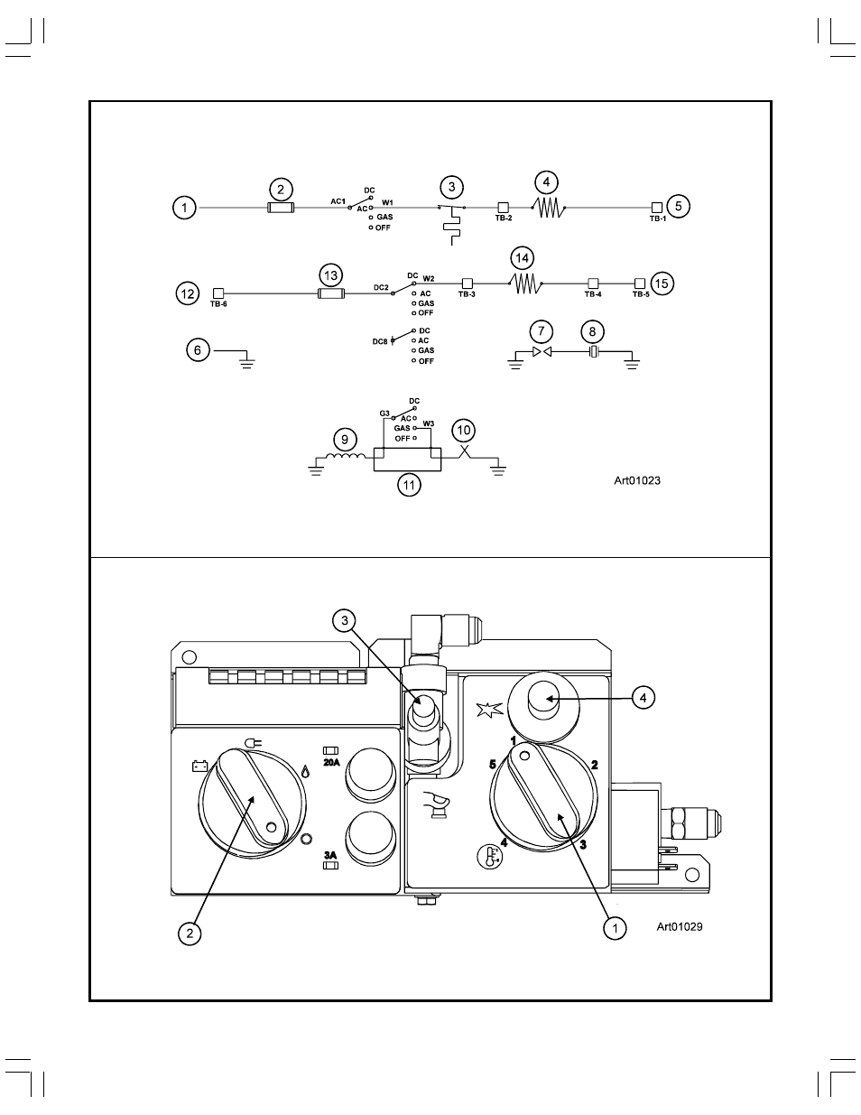 Art01029, Art01023 | Thetford N260 Series User Manual | Page 16 / 18