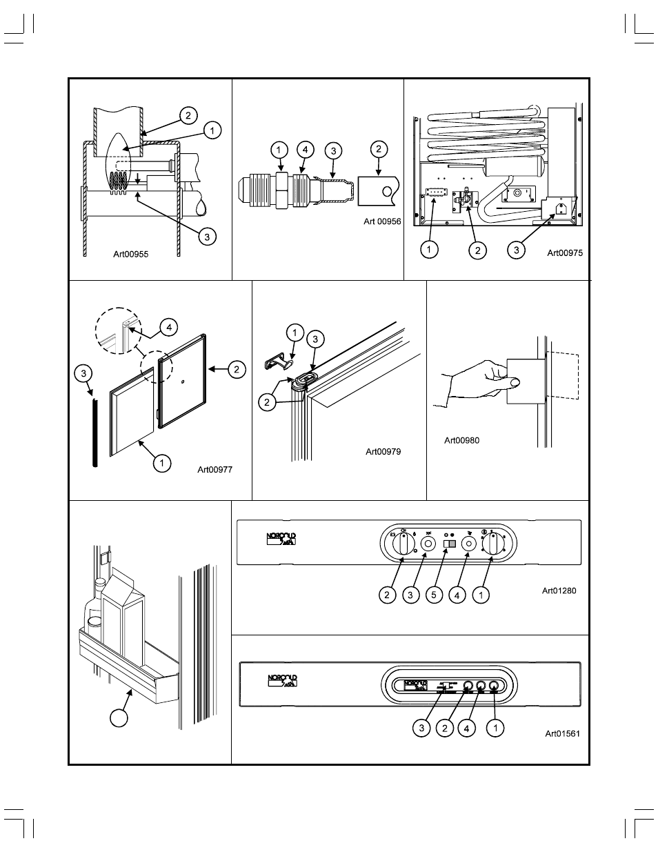 Graphic art01114, Graphic art00979, Graphic art01280 | Graphic art01561, Graphic art00980, Graphic art00956, Graphic art00955, Graphic art00975 | Thetford N400 Series Owners Manual User Manual | Page 17 / 19