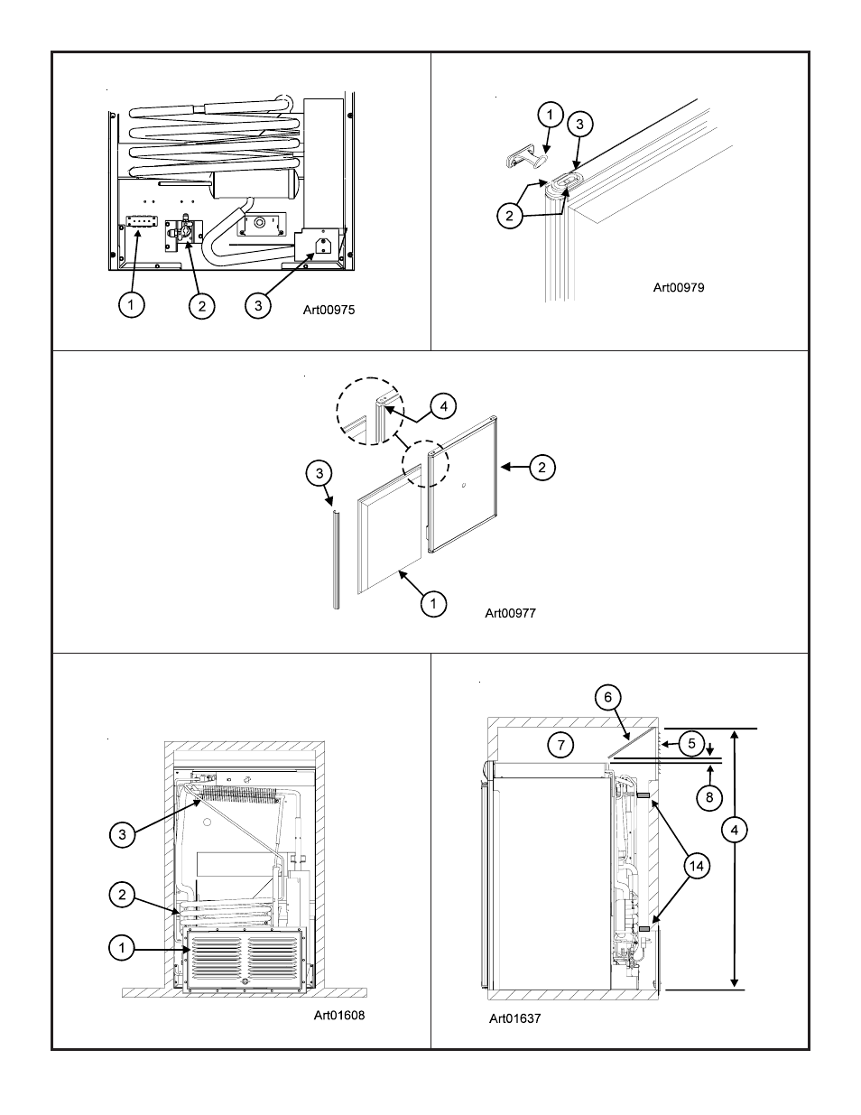 Graphic art01608, Graphic art01637, Graphic art00977 | Graphic art00975 | Thetford N400 Series Installation Manual User Manual | Page 11 / 13
