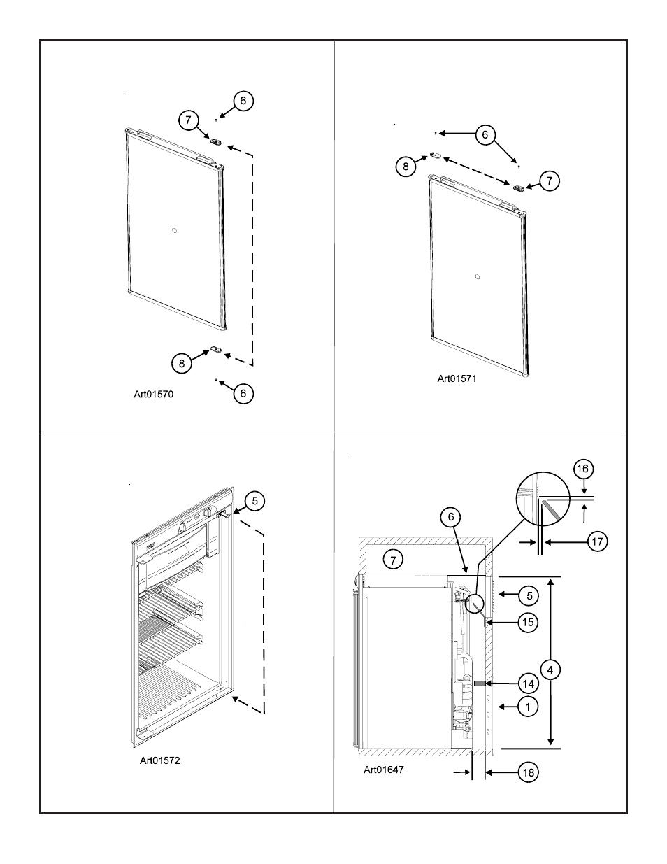 Graphic art01647, Graphic art01571, Graphic art01570 | Graphic art01572 | Thetford N400 Series Installation Manual User Manual | Page 13 / 13