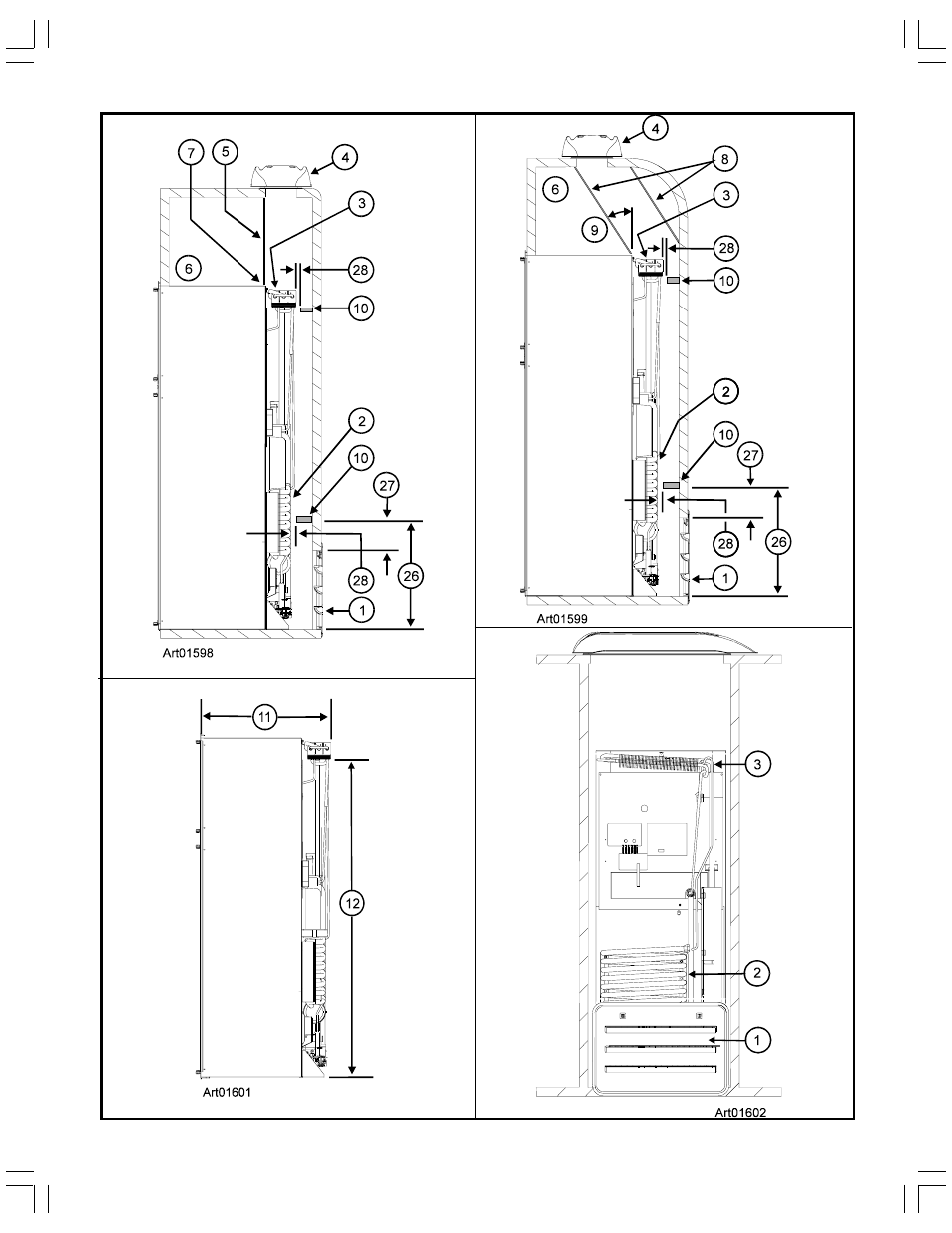 Graphic art01598, Graphic art01599, Graphic art01602 | Graphic art01601 | Thetford N81 Series Installation Manual - Through 8/2/04 User Manual | Page 12 / 15
