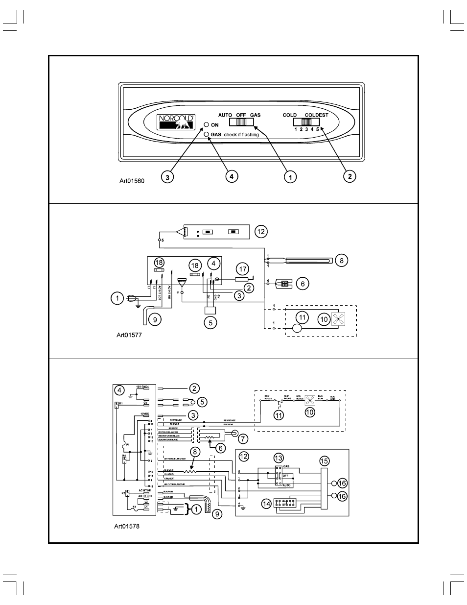 Graphic art01560, Graphic art01577, Graphic art01578 | Thetford N81 Series Owner's Manual - Through 3/23/06 User Manual | Page 14 / 14