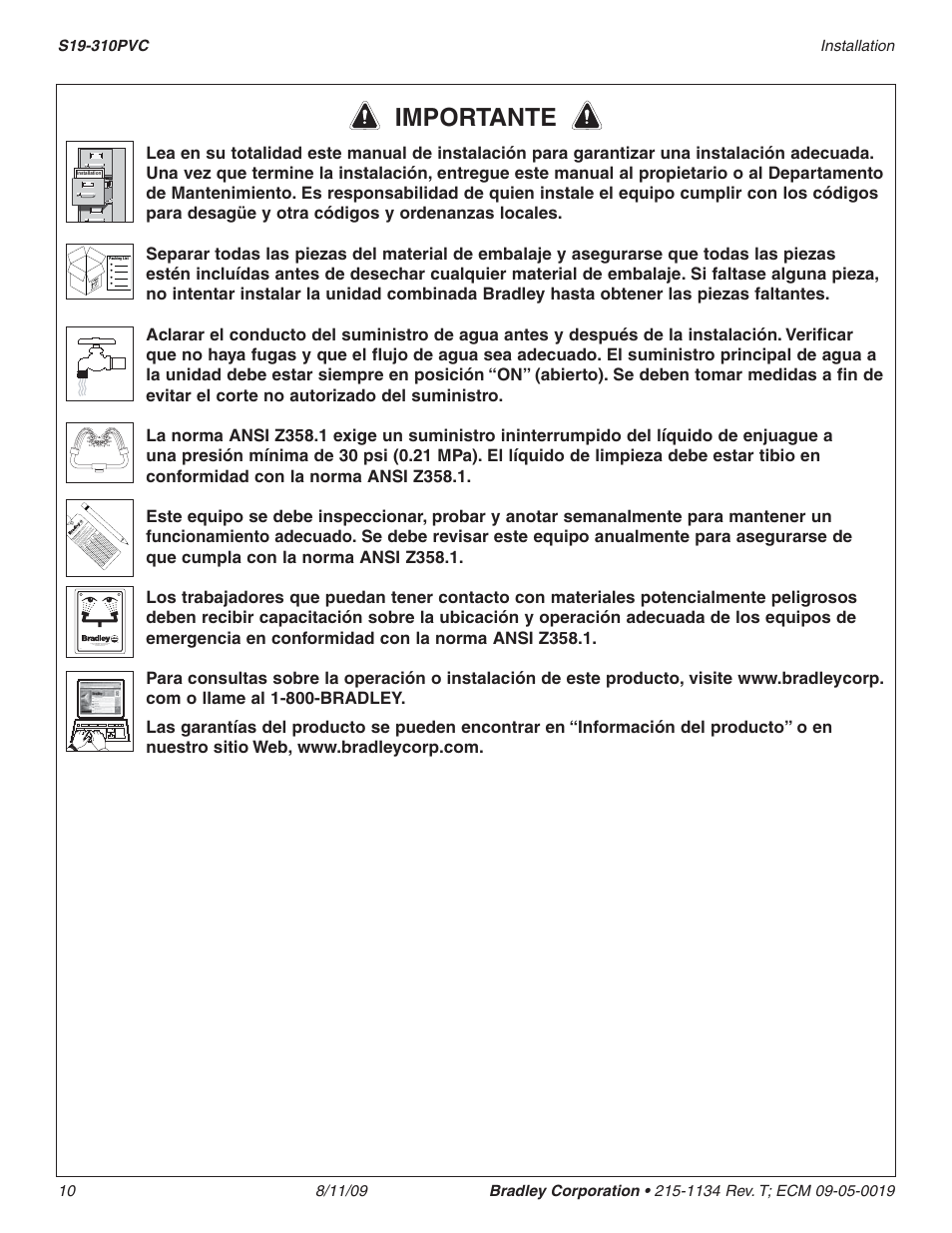 Importante | Bradley Smoker S19-310PVC User Manual | Page 10 / 13