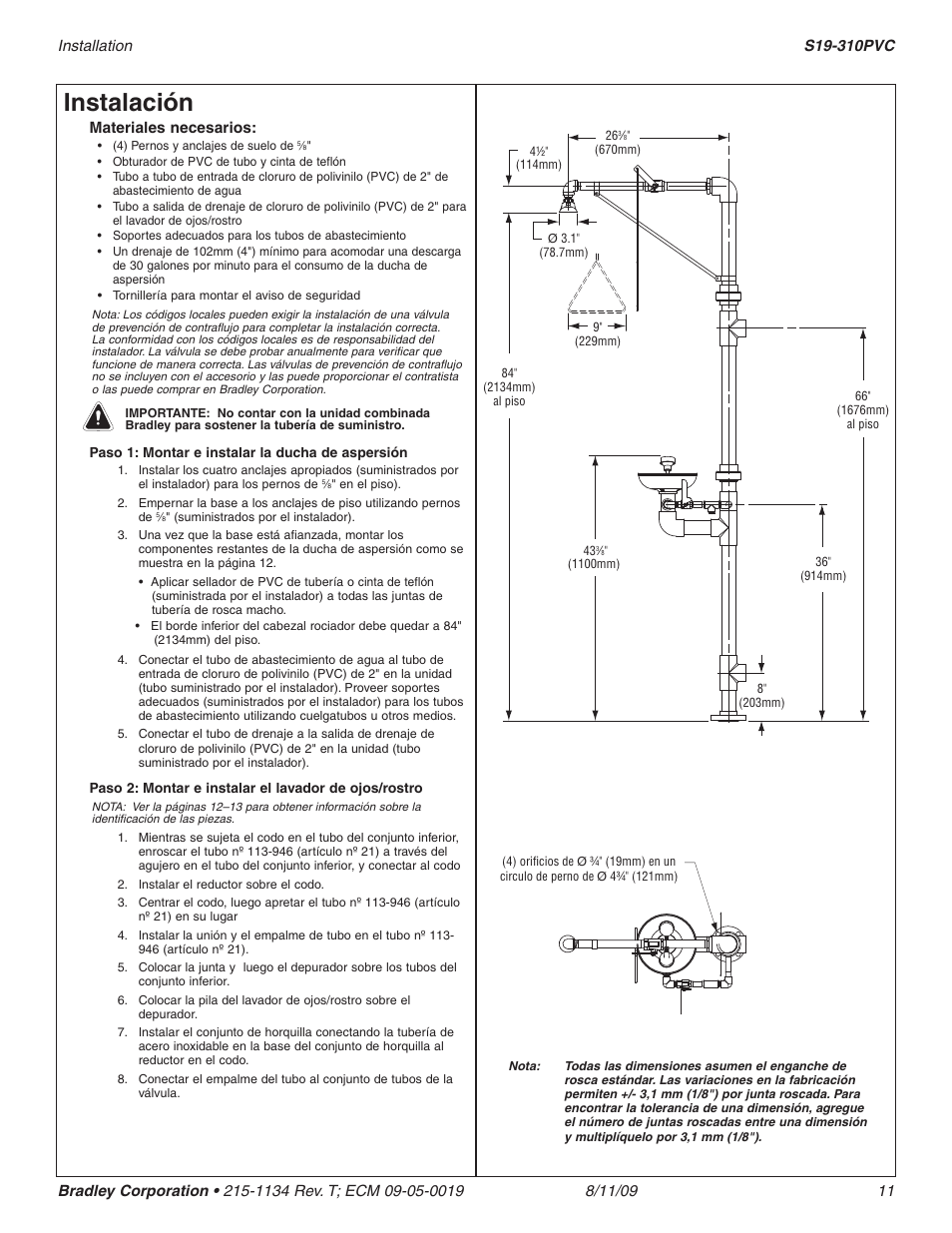 Instalación | Bradley Smoker S19-310PVC User Manual | Page 11 / 13