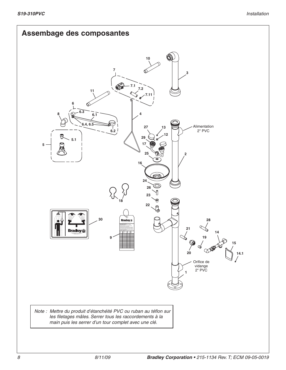 Assembage des composantes | Bradley Smoker S19-310PVC User Manual | Page 8 / 13