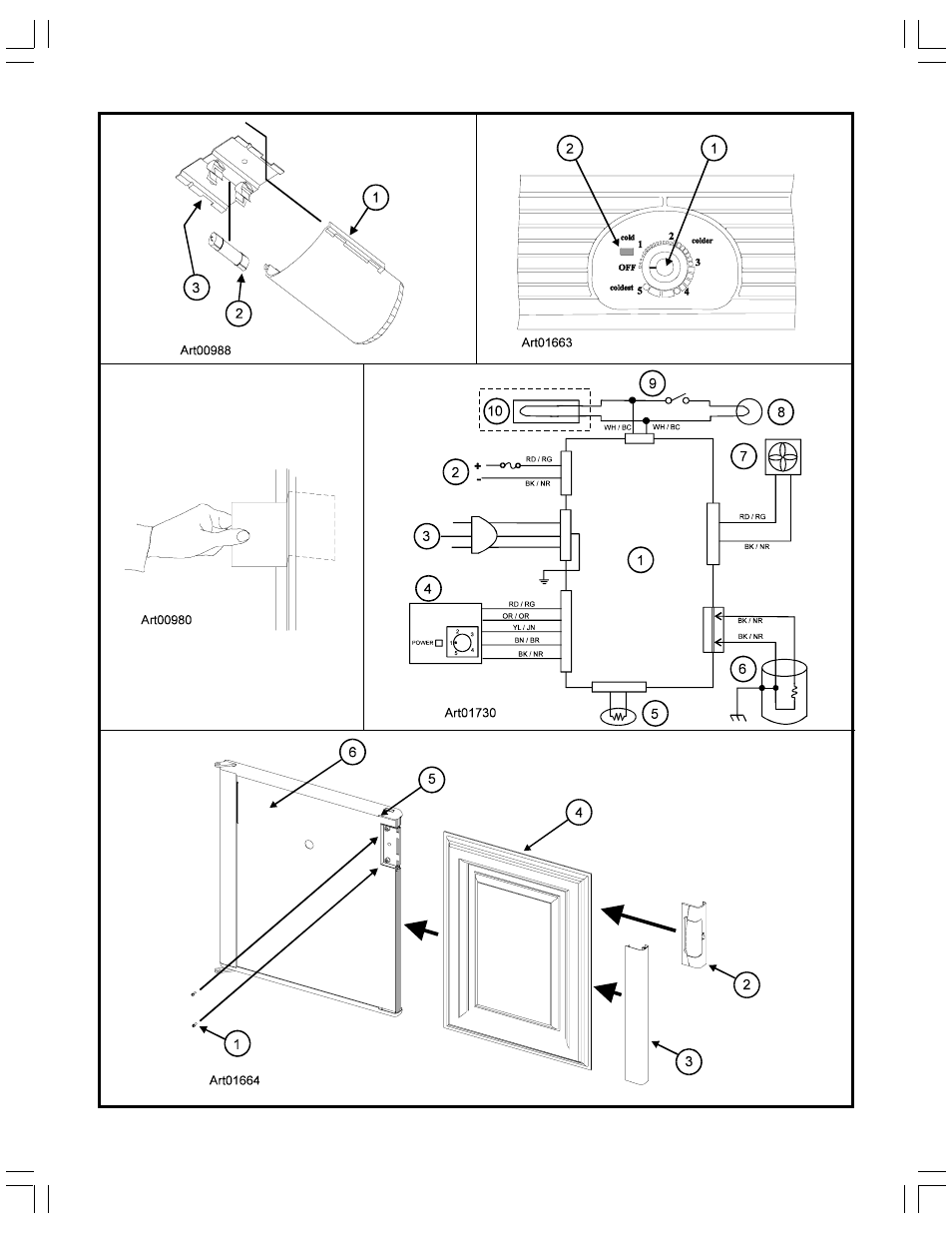 Graphic art00988, Graphic art01663, Graphic art00980 | Graphic art01730, Graphic art01664 | Thetford EV0061 Series User Manual | Page 15 / 19