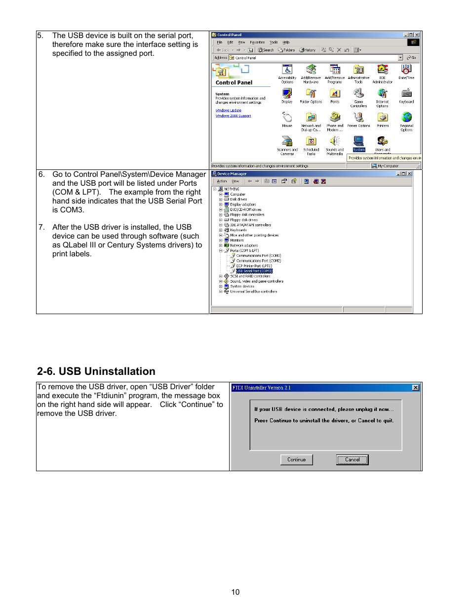 6 usb uninstallation, 6. usb uninstallation | Century Systems CFD-4306 User Manual | Page 13 / 30