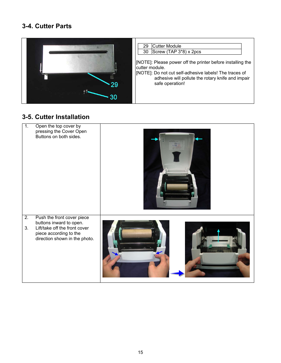 4 cutter parts, 5 cutter installation, 4. cutter parts | 5. cutter installation | Century Systems CFD-4306 User Manual | Page 18 / 30