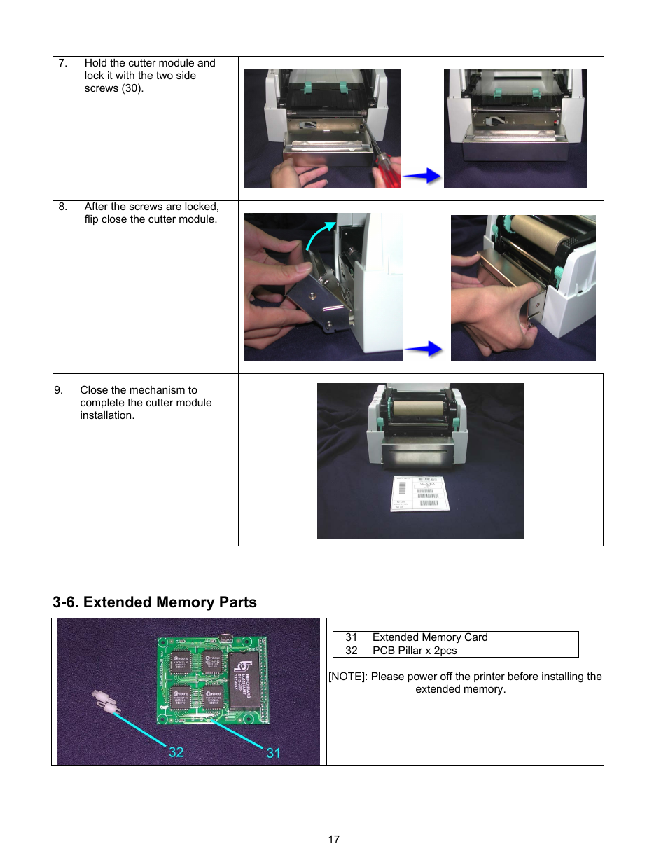 6 extended memory parts | Century Systems CFD-4306 User Manual | Page 20 / 30