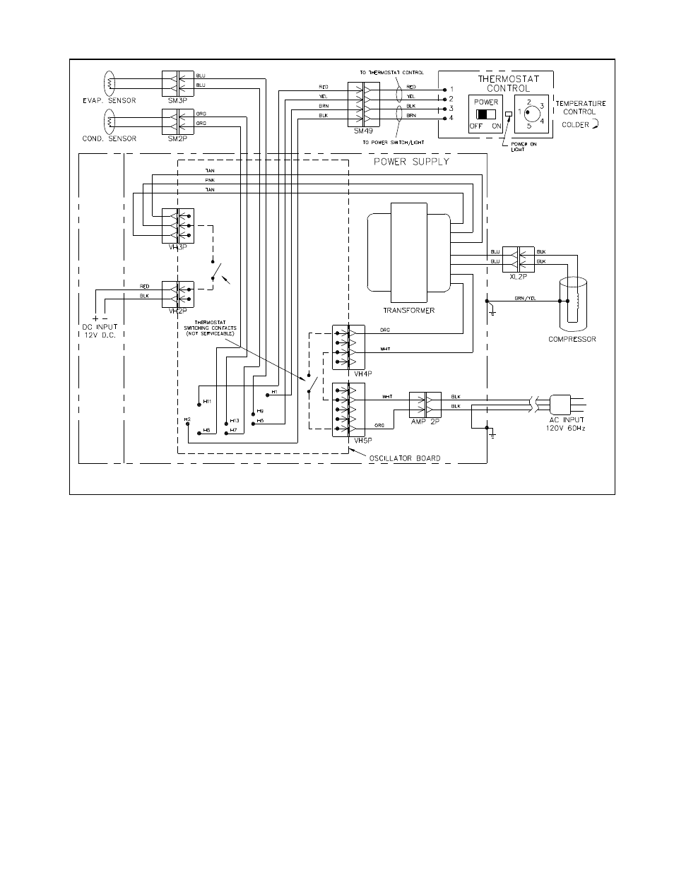 Wiring diagram | Thetford EV704D Series User Manual | Page 7 / 8