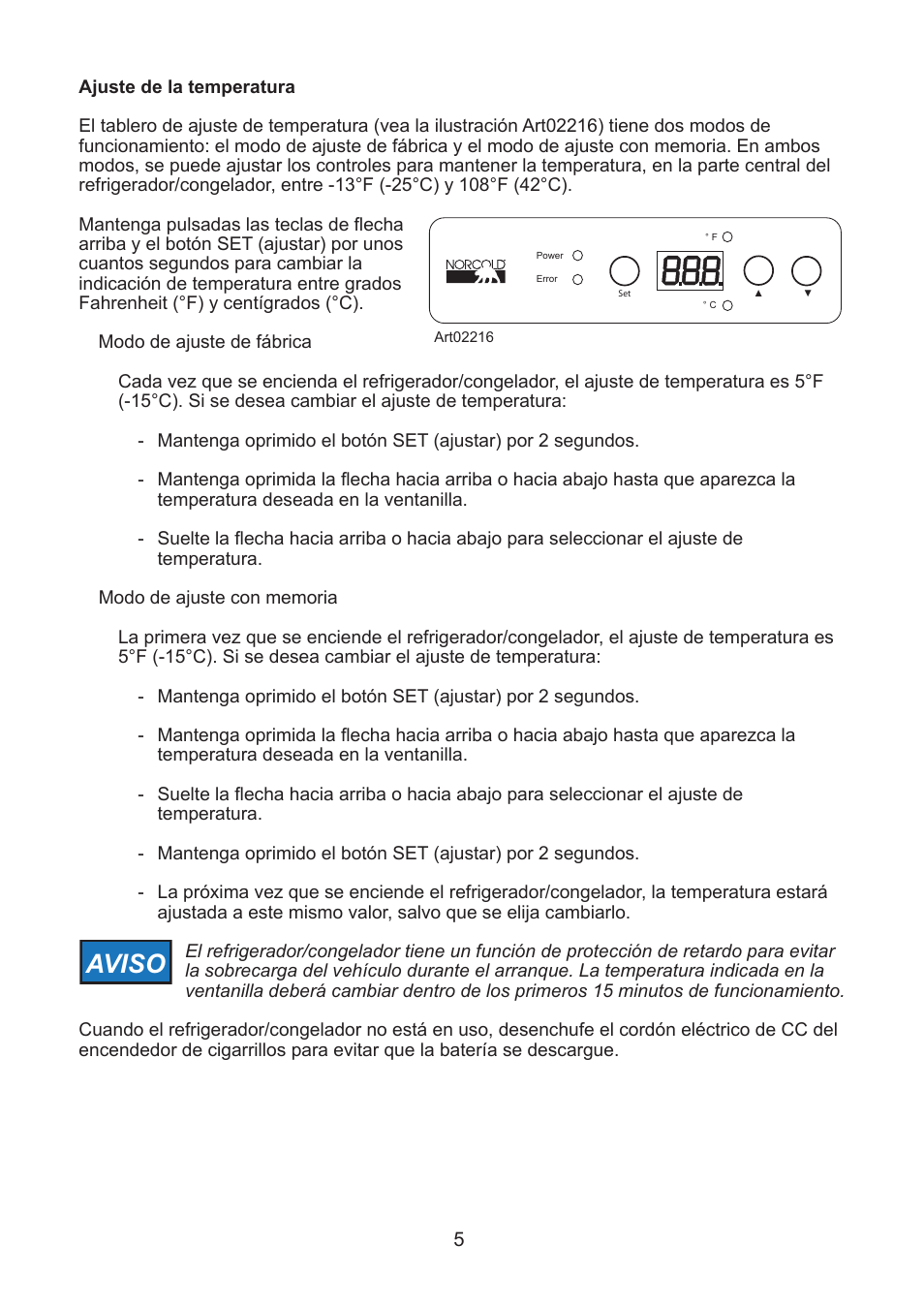 Aviso | Thetford NRF60 User Manual | Page 27 / 33