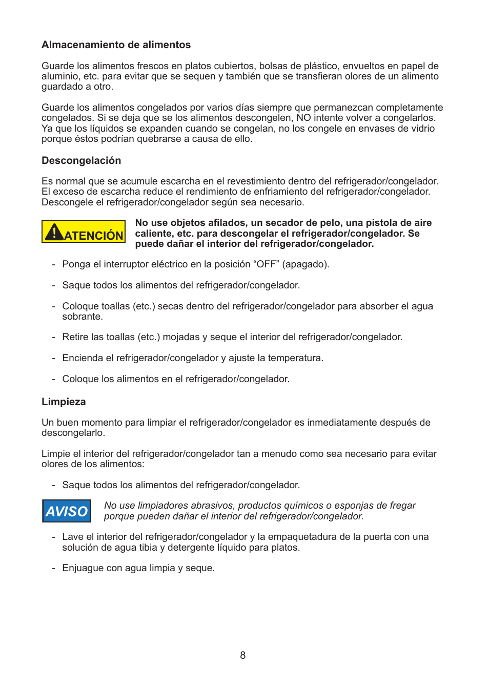 Aviso | Thetford NRF60 User Manual | Page 30 / 33