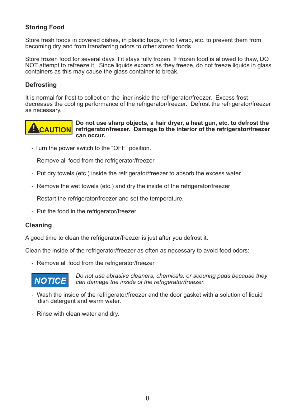 Notice | Thetford NRF60 User Manual | Page 8 / 33