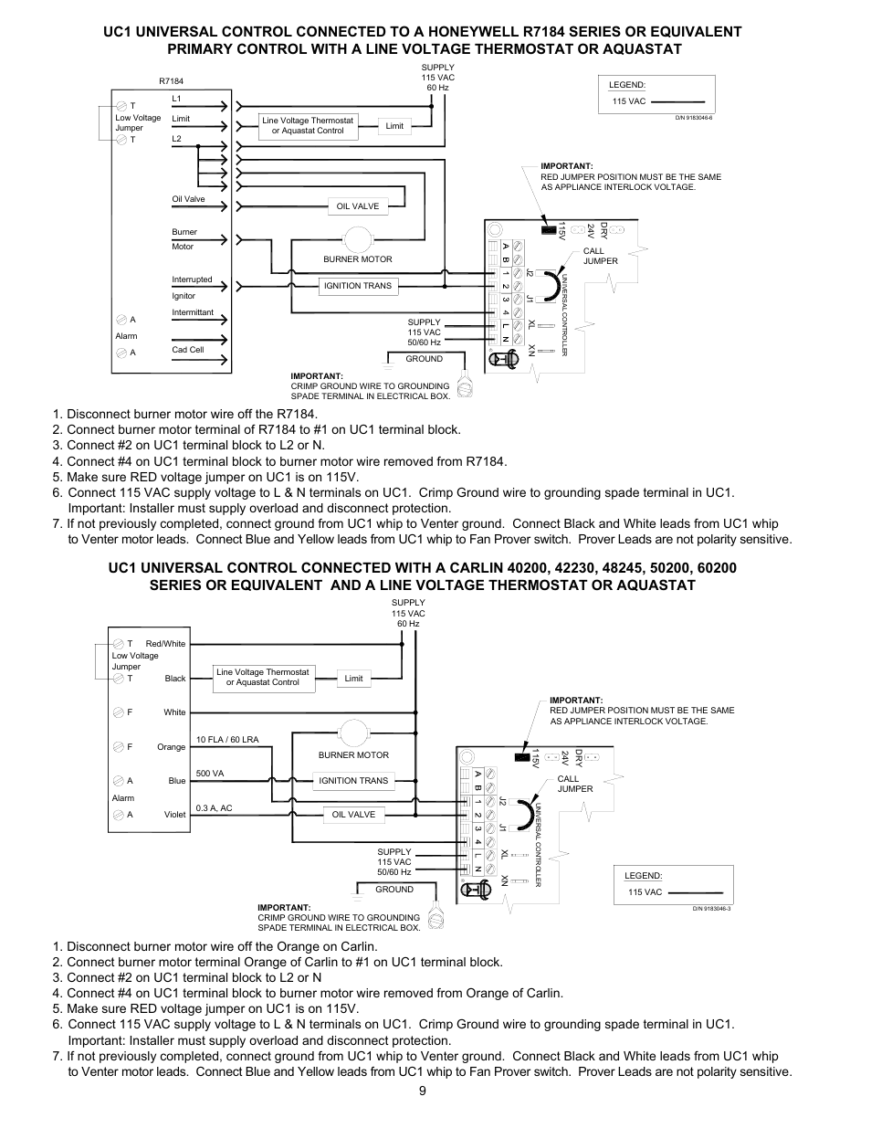 Tjernlund UC1 Universal Control (Version X.06) 8504107 Rev D 07/05 User Manual | Page 12 / 17