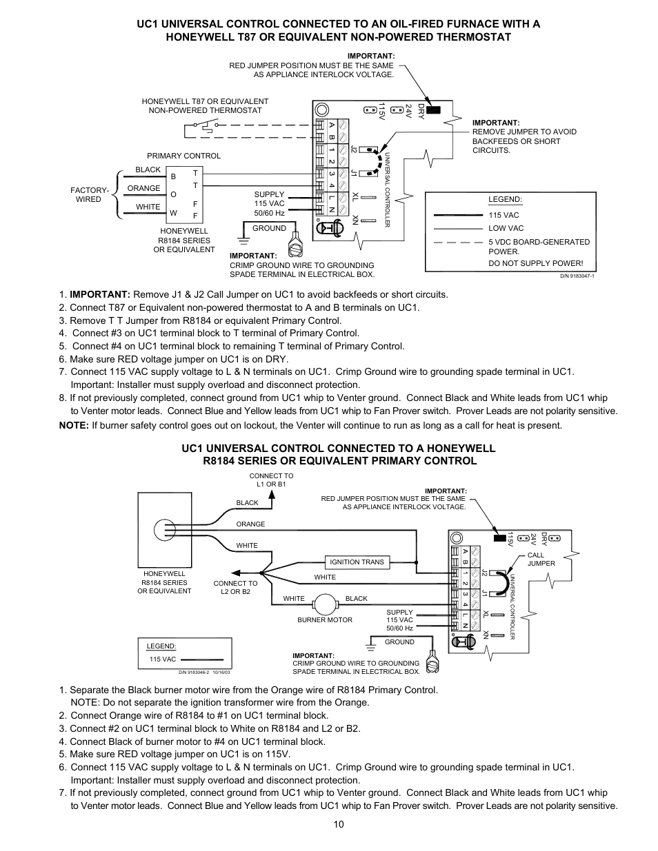 Tjernlund UC1 Universal Control (Version X.06) 8504107 Rev D 07/05 User Manual | Page 13 / 17