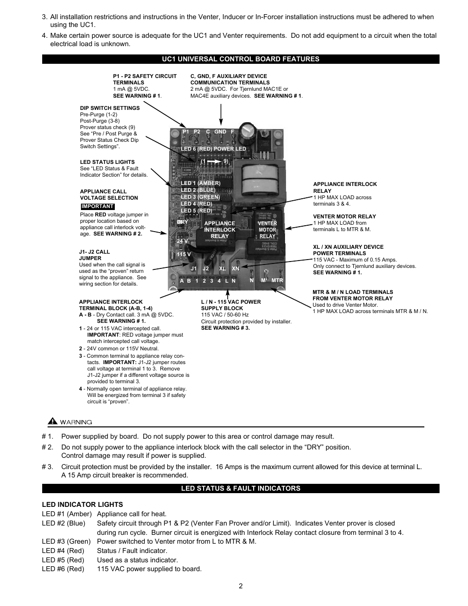 Tjernlund UC1 Universal Control (Version X.06) 8504107 Rev D 07/05 User Manual | Page 5 / 17