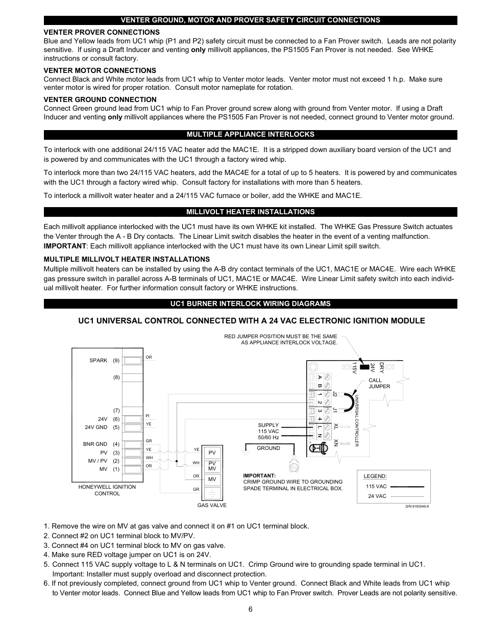 Tjernlund UC1 Universal Control (Version X.06) 8504107 Rev D 07/05 User Manual | Page 9 / 17